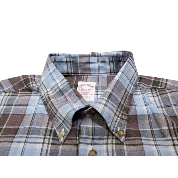 Brooks Brothers Madison Men's Large Plaid Long Sleeve Button Down Shirt - Picture 2 of 6